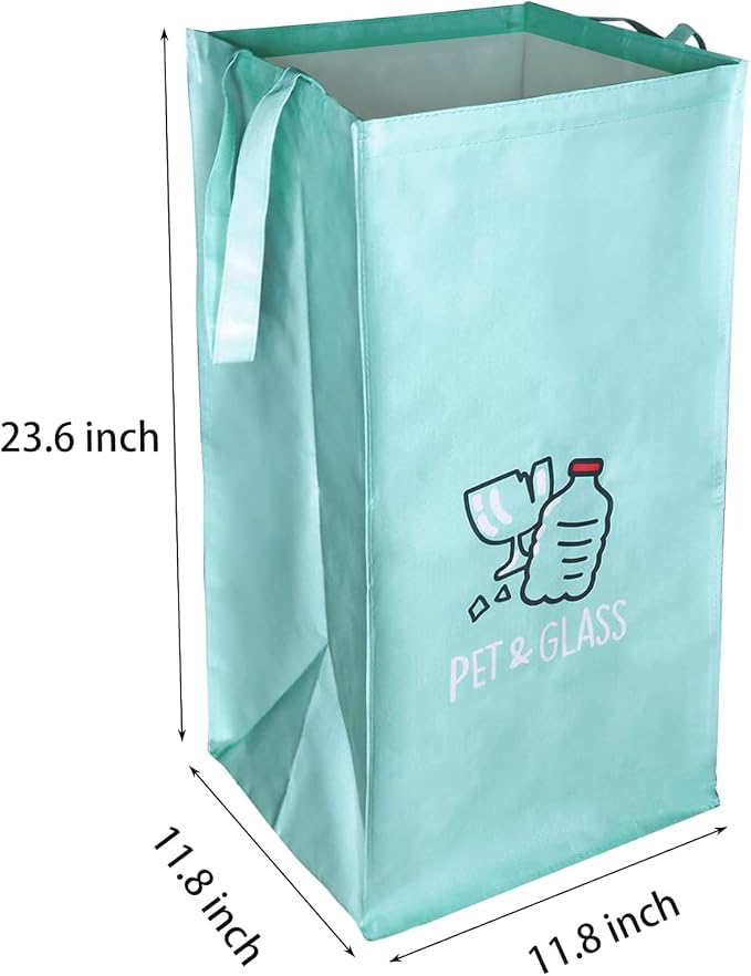 Recycling Bags,Separate Recycling Waste Bin Bags for Kitchen Home,Trash and Recycle Bin Combo,Reusable Waterproof,Kitchen Gifts Mothers Day Gifts for Mom Wife Grandma,42 Gallon,3Pack