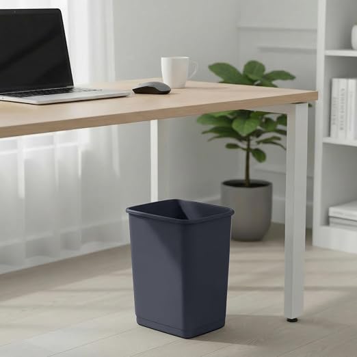 Superio 4.5 Gallon Plastic Trash Can, Waste Bin for Home, Kitchen, Office, Bedroom, Bathroom- 18 Qt (Dark Grey)