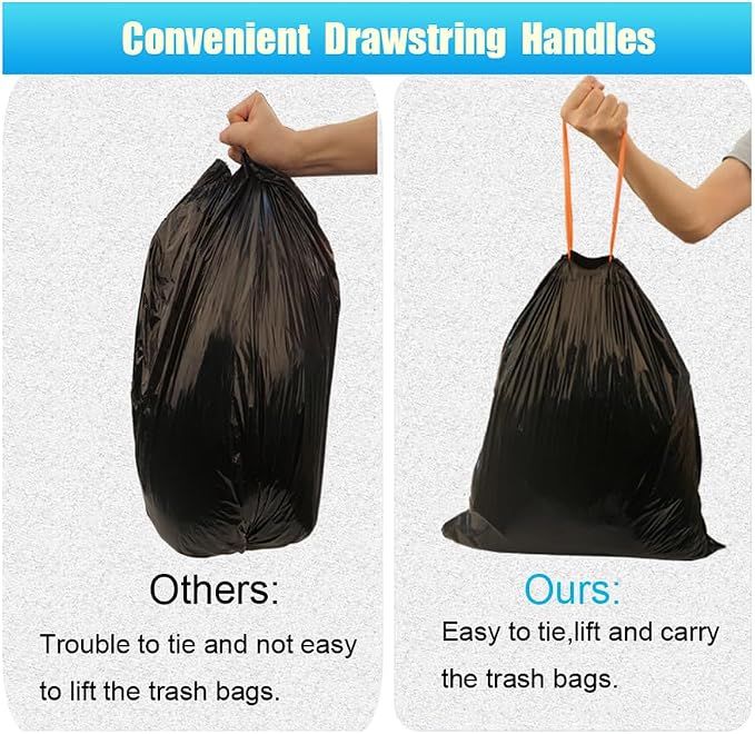 2 Gallon Trash Bag,100 Counts Strong Small Trash Bag Garbage Bags,Thick Drawstring Trash Can Liners for Bathroom Kitchen Bedroom Office Dorm (2, Gallons)