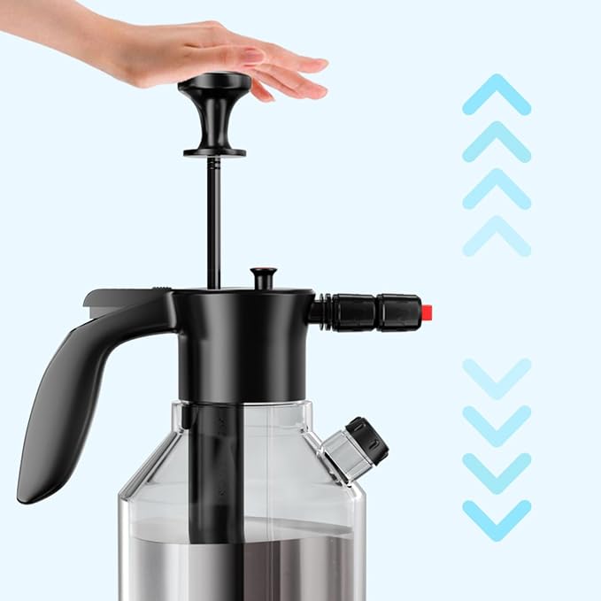 BORDSTRACT Hand Pressurized Spray Bottle, 2L Handheld Garden Pump Sprayer for Home Car Washing Watering Flowers