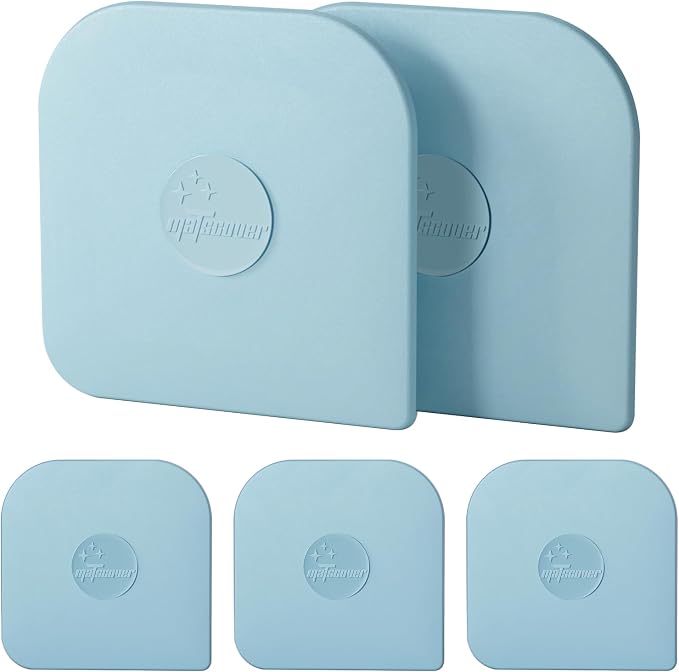 Pan Scraper, 5 Pcs Pot & Dish Scraper Plastic, Sturdy Scraper Kitchen Tool, Aqua | Pot Scraper Non Scratch for Cast Iron, Pot and Pan Cleaning, Food Scraper for Dishes, Home & Apartment Essentials, Aqua