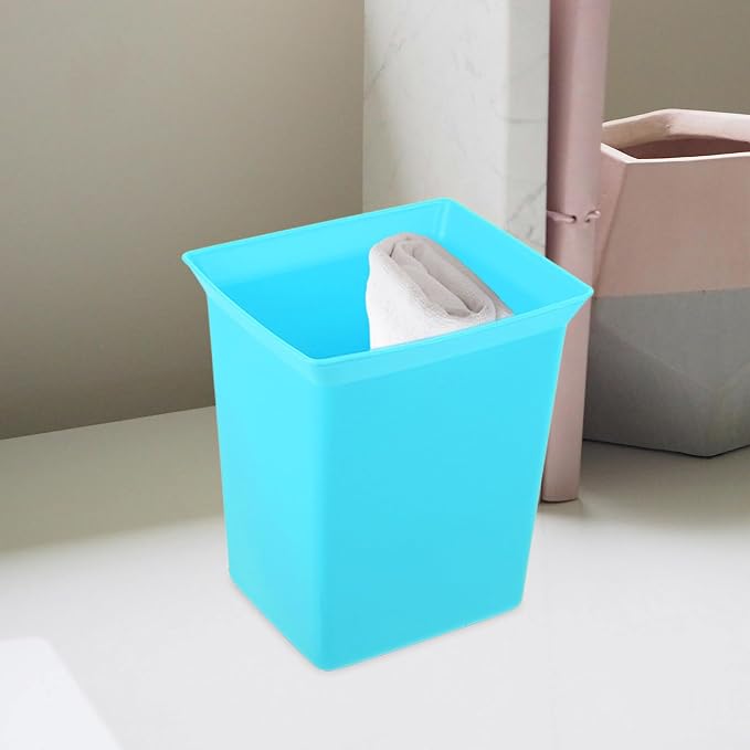ULTECHNOVO Plastic Storage Basket for Housekeeping Cleaning Supplies Organizer with Handle Sky Blue Portable Utility Bin for Bathroom and Room Storage