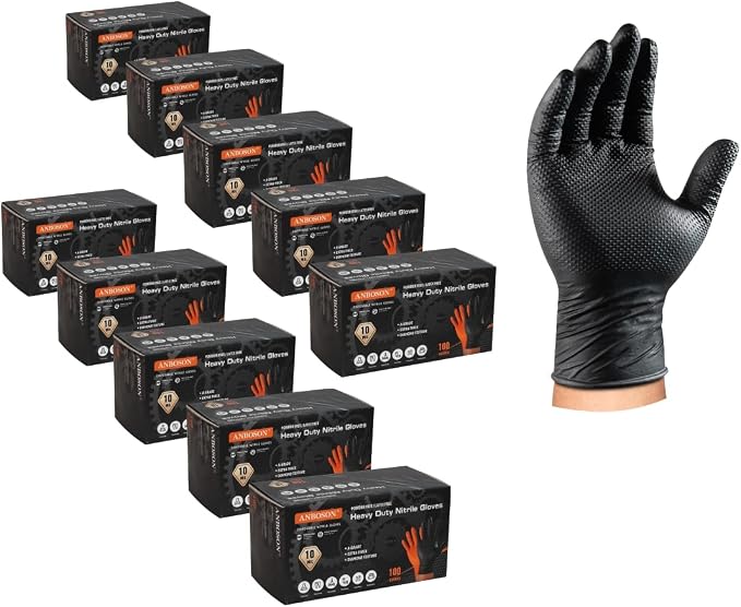 10 Mil Heavy Duty Diamond Texture Nitrile Gloves, Large, 1000 Ct | High-Volume Bulk Supply for Commercial Teams, Continuous Daily Use with Fewer Reorders & Better Cost Control