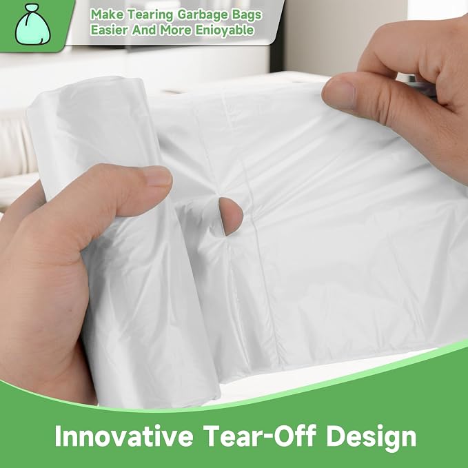 Compostable Recycle Bags 13-Gallon White - Heihaily Bulk 75 Count Unscented Large Trash Can Bin Liners Biodegradable Heavy Duty Tall Kitchen Garbage Bags for Home & Office