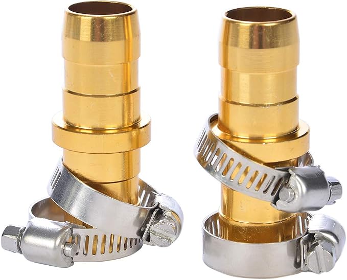 2 Pack Garden Hose Connector Repair Mender Kit with Stainless Clamp,Fits 3/4"-5/8" Water Hose Repair Fitting | Fits 3/4"-5/8" Water Hose Repair Fitting