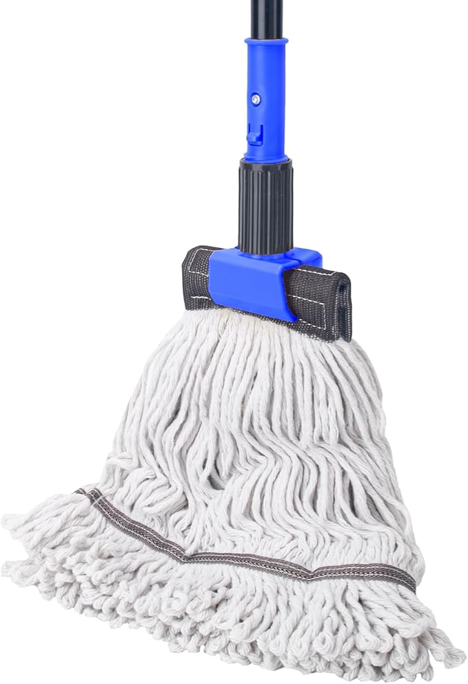 KeFanta Heavy Duty Mops for Floor Cleaning,60" Commercial Industrial Mop | Long Handle, Looped-End String Cotton Wet Mop for Home, Kitchen, Garage, Office and Concrete/Tile Floor