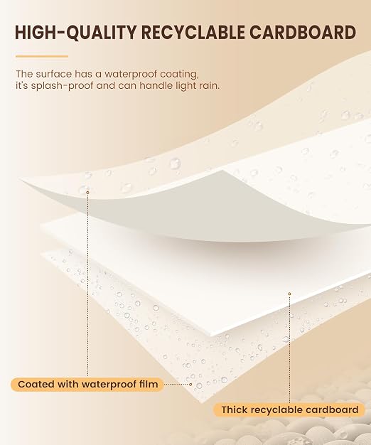 Magicheap 30 Gallon Disposable Trash Cans for Parties, 4 Pack, White | 30" H x 14" W x 14" D, Reusable, Portable, Collapsible, Recycled Cardboard Recycle Bin for Events Parties Camping