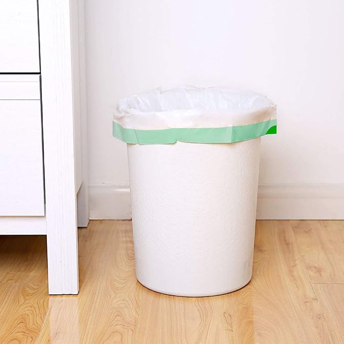 8 Gallon Drawstring Trash Bags,0.79 Mil Strong 60 Count Medium Garbage Bags | Ultra Strong Medium Trash Bags with Drawstring Closure,Unscented White Garbage Bags for Kitchens,Offices and Daily Cleanup
