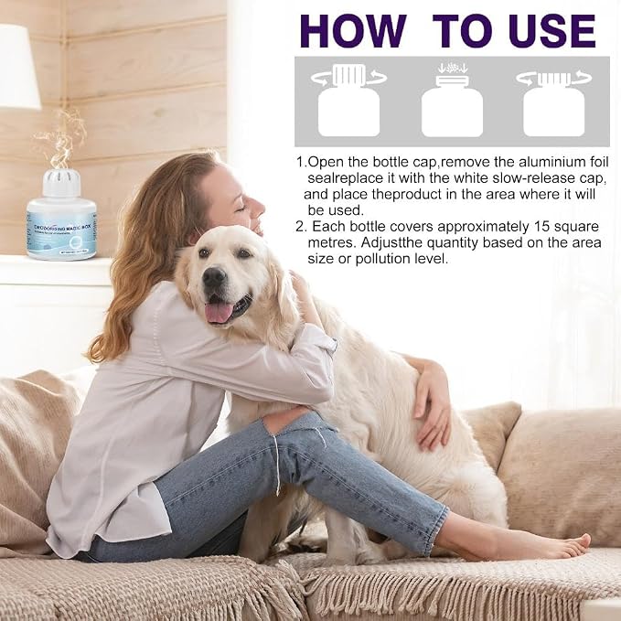 Pet Odor Eliminator Gel 2 Pack Cat Litter Deodorizer Pet Safe Air Freshener | Long Lasting Pet Safe Odor Absorber Gel Neutralizes Pet Urine Litter Box Smells for Bathroom Kitchen Closet Whole Home