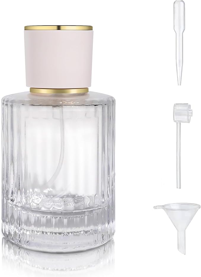 50ml/1.7 Oz Glass Perfume Spray Bottle Empty Perfume Atomizer | Refillable Perfume Cologne Spray Bottle Fine Mist with 3 Kinds of Perfume Dispenser