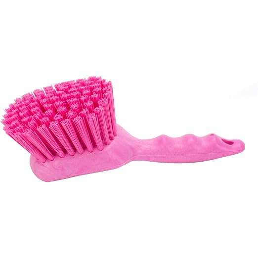Sparta 40541EC26 Plastic Scrub Brush, Utility Brush, Kitchen Brush with Hanging Hole for Cleaning, 8 Inches, Pink, (Pack of 6)