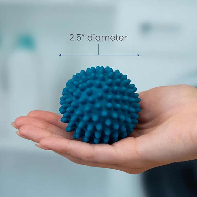 S&T INC. Reusable Plastic Dryer Balls, 6 Pack, 2.5" Diameter, Dark Blue | Dryer Balls, Fabric Softener for Laundry, Reusable, Cut Down Dry Time, Replaces Dryer Sheets