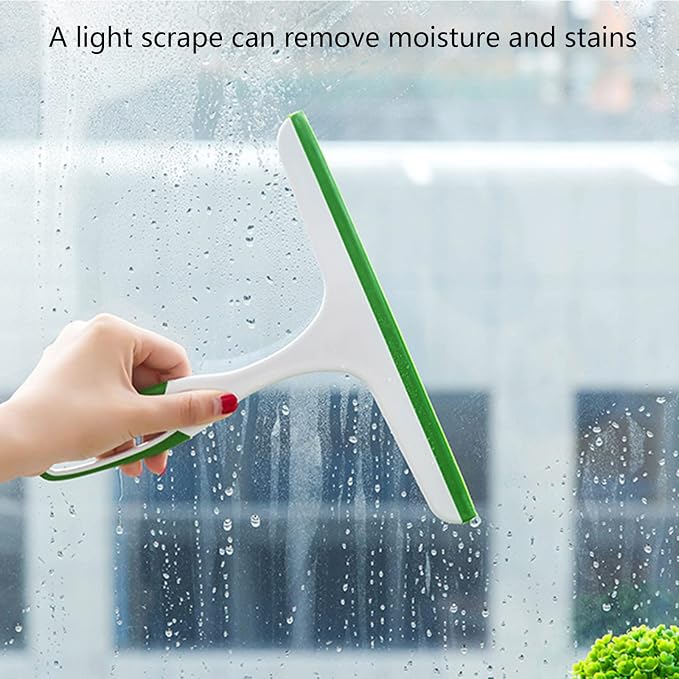 Shower Squeegee Window Glass Wiper Cleaner Heavy Duty Window Scrubber for Bathroom Kitchen Car Tool, Blue