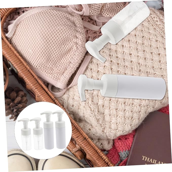PartyKindom 4pcs Pressurized Spray Bottle for Hand Portable Travel Bottle Pump Face Wash Dispenser