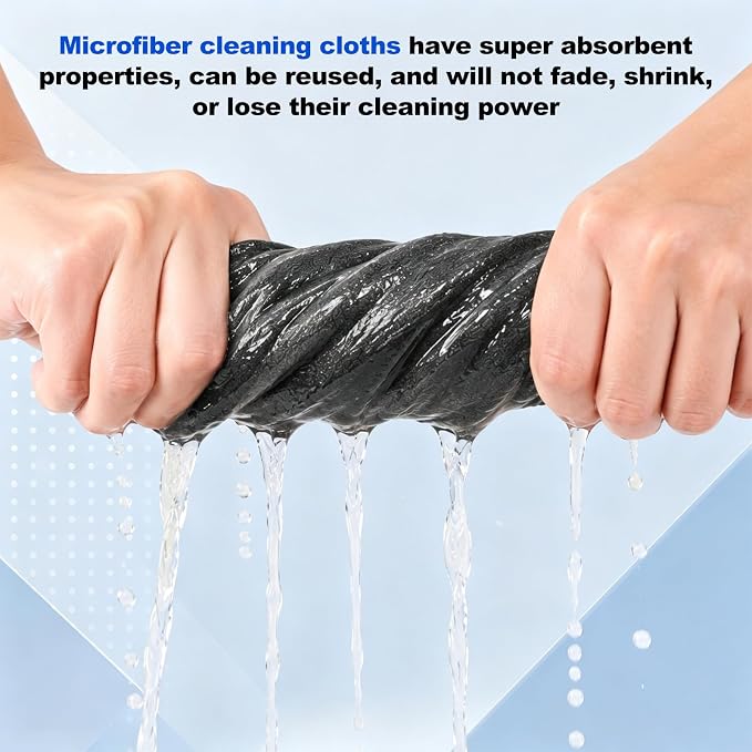 5 Pcs Genie Magic Cleaning Cloths, Microfiber Cleaning Cloths, Thickened Streak-Free Microfiber Towels Cleaning Cloth for Glass, Window, Kitchen, Stainless Steel, Cars & Screens (11.8 * 15.7in)
