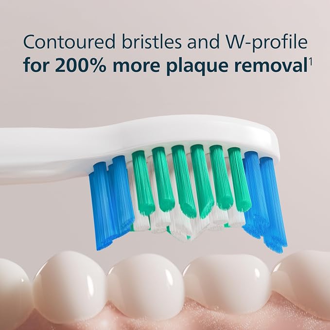Philips Sonicare C1 SimplyClean Brush Heads, 4-Pack, 1 Year Supply, White | 200% More Plaque Removal¹, BrushSync Reminder, Up To 62,000 Bristle Movements Per Min, HX6014/65