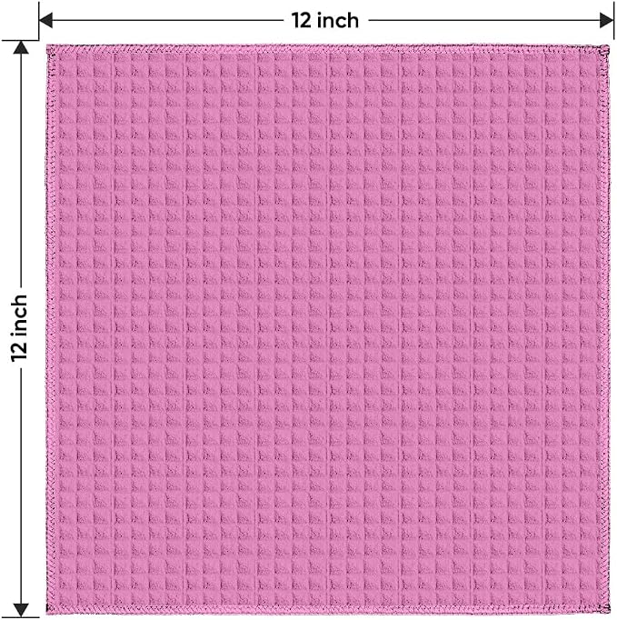 HOMEXCEL Waffle Weave Microfiber Towel, 10 PK Waffle Towels, 12 x 12 in | 400GSM Barista Towels, Waffle Wash Cloths for Bathroom, Hand, Super Absorbent Kitchen Microfiber Cleaning Cloth for Household