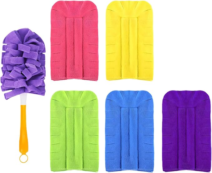 Washable Dusting Set Complete Rotation for Every Marks Needs on Surfaces Floors Household Supplies
