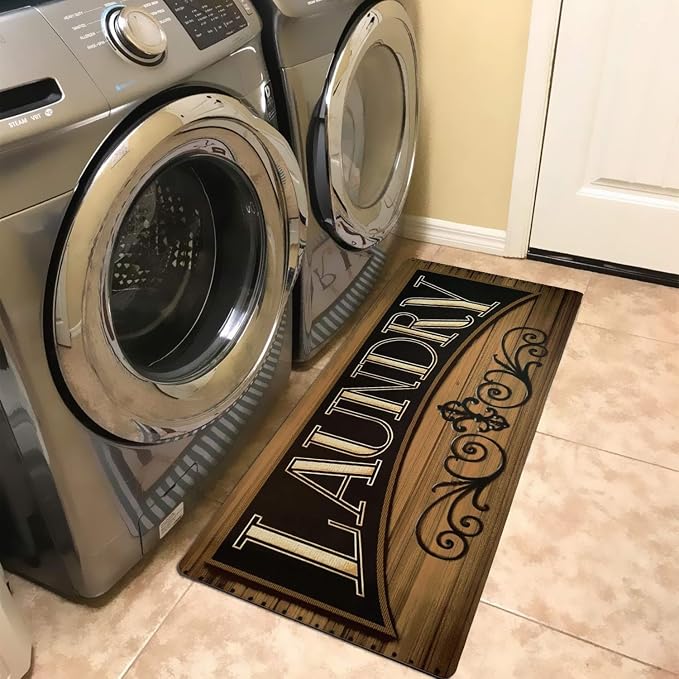 Non Slip Laundry Room Rug and Mats Durable and Waterproof Laundry Room Runner Rug Floor Mat, 48''×20''