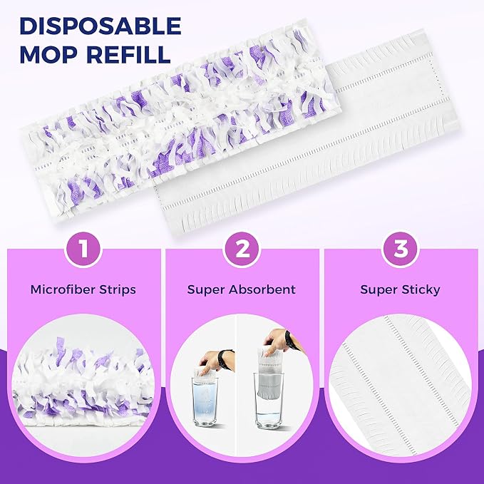 50PCS Disposable Power Mop Pads for Swiffer Power Mop | Disposable Spray Wet Pads Refill for Swiffer Powermop, Household Wet & Dry Mops Pads for Multi-Surface Floors Cleaning