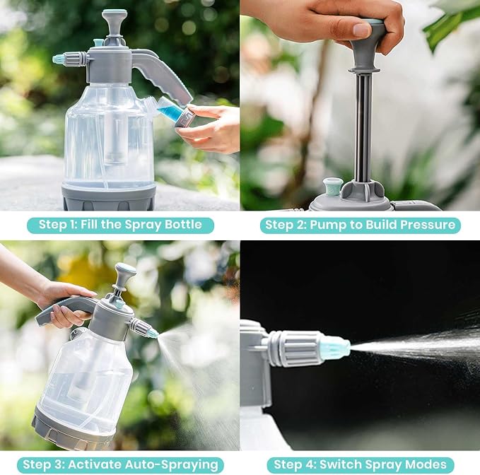 VENETIO Heavy-Duty 1 Gallon Plant Watering Can | Hand Pump Sprayer for Liquid Fertilizer/Soap with 2-Mode Nozzle | Multi-Purpose Garden Feeder for Spraying Flowers, Weeds, Pests and Cleaning