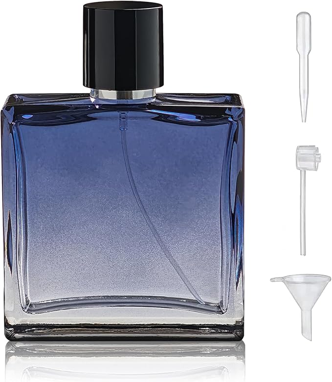 100ml/3.4Oz Glass Spray Perfume Bottle Empty Cologne Atomizer | Refillable Perfume Spray Bottle Container with 3 Kinds of Dispenser