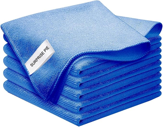 Premium Microfiber Cleaning Cloths, Ultra Absorbent Lint-Free Towels for Kitchen, Glass, Car Care, Stainless Steel & Household Cleaning, 400 GSM, 12" x 12"