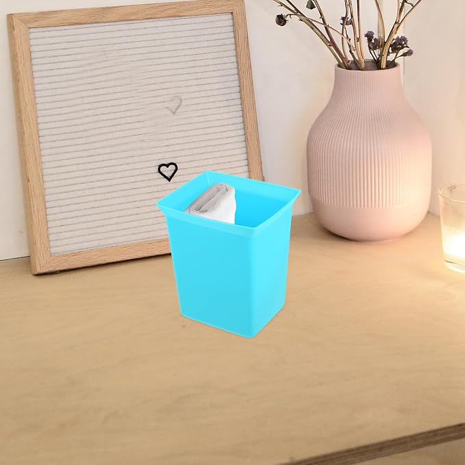 ULTECHNOVO Plastic Storage Basket for Housekeeping Cleaning Supplies Organizer with Handle Sky Blue Portable Utility Bin for Bathroom and Room Storage
