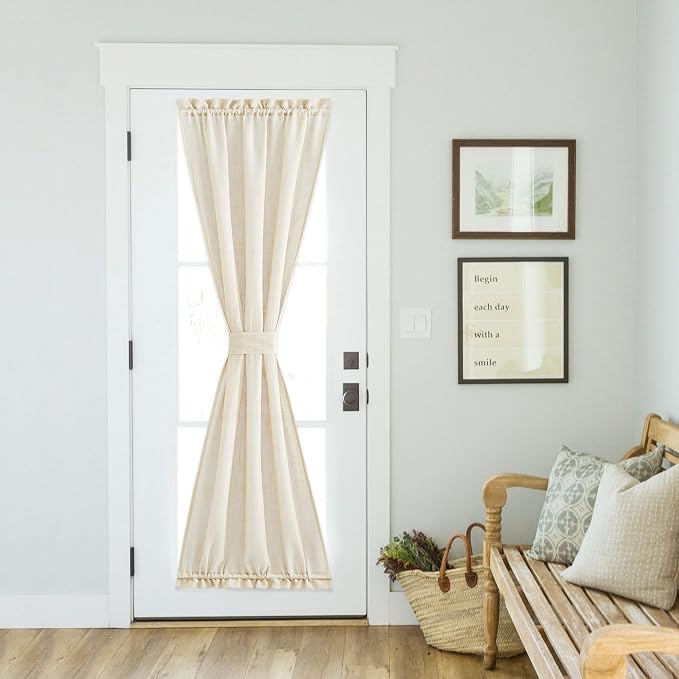 NICETOWN Side Door Front Curtains for Small Window, Privacy Door Shades | Sidelight Curtains, Light Filter Privacy Side Window Drapes, W36 X L72, Beige, 1 Panel