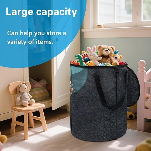 BIGCARJOB Flower Turtle Outdoor Trash Can Storage Collapsible Pop-up Recycle Trash Can 22.83x17.71 Waterproof Garbage Bin Bag with Lid and Clip