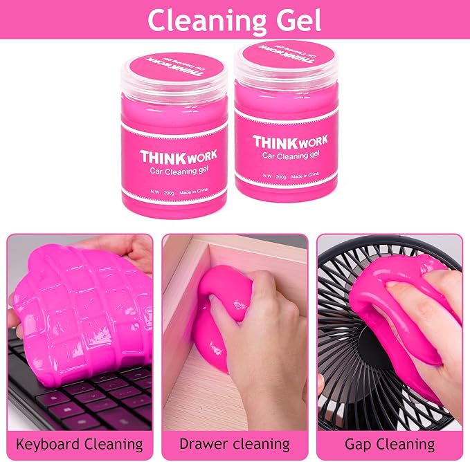 THINKWORK Car Detailing Kit Interior, Windshield Cleaner Tool, Dust Remover | 17PCS Car Cleaning Kit Inside, Car Detailing Brush Set for Windows, Dashboard & Air Vents, Car Cleaning Supplies for Gift