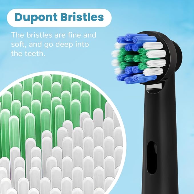 GENKENT 20 Replacement Heads, Toothbrush Heads Compatible with Oral B, Black