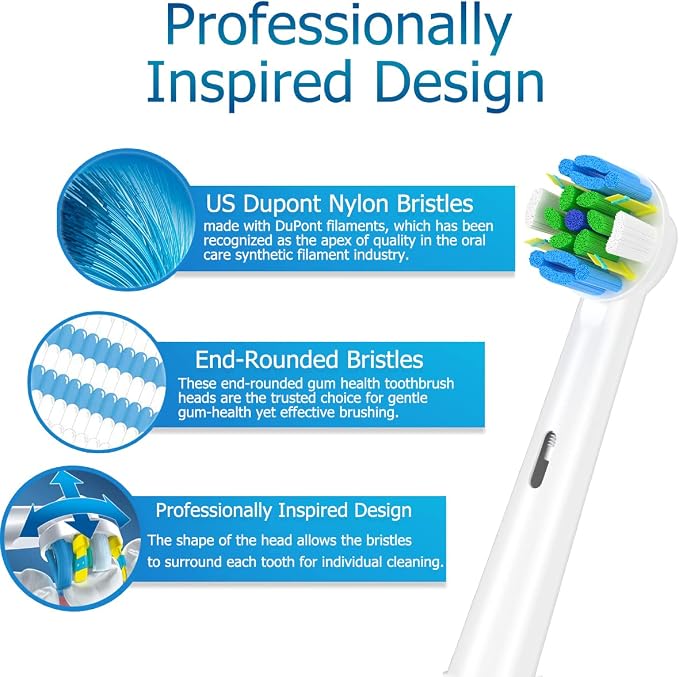 Schallcare Replacement Brush Heads Compatible with Oral B Braun Electric Toothbrush - Floss Toothbrush Head Fits for Oral B Pro 1000 Genius Smart Series (12 Pack)