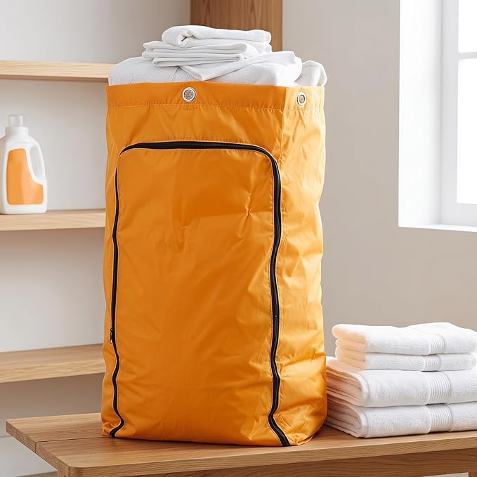 VICASKY Portable Housekeeping Cart Bag for Janitorial Cart, Large Capacity Oxford Cloth with Zippered Front, Sturdy Cleaning Trolley Bag for Cleaning Company and Housekeeping Service