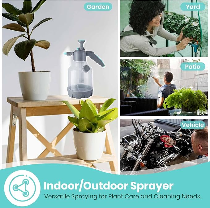 VENETIO Heavy-Duty 1 Gallon Plant Watering Can | Hand Pump Sprayer for Liquid Fertilizer/Soap with 2-Mode Nozzle | Multi-Purpose Garden Feeder for Spraying Flowers, Weeds, Pests and Cleaning