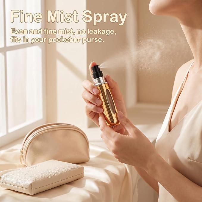 Travel Refillable Perfume Atomizer Bottles,5ml Mini Portable Spray Bottles for Travel Accessories,Multicolor Perfume Containers (5, 5 colors)