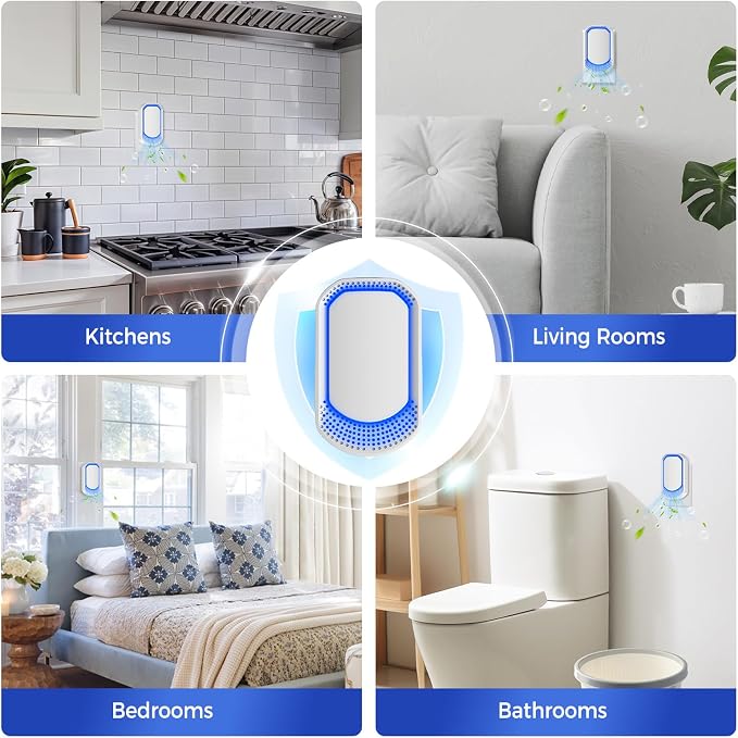 Plug In Air Purifier 4 Pack | Negative Air Freshener for Home, Small Quiet Air Ionizers for Smoke Dust, Ozone Free Bedroom Air Cleaner, Pets Odor Reducer Office