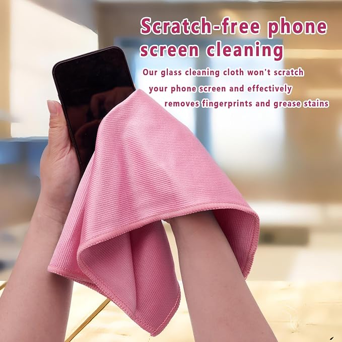6Pcs Glass Cleaning Cloth for Window Eyeglass Mirrors Stainless Steel