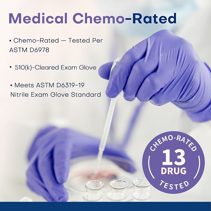 Medical Soft Max Nitrile Disposable Gloves Powder-Free, Violet 100 | Soft Stretch Fit • Powder-Free • Latex-Free • Examination • Cooking • Cleaning • Food Prep • Labotoray • Blue Violet • 100 Ct