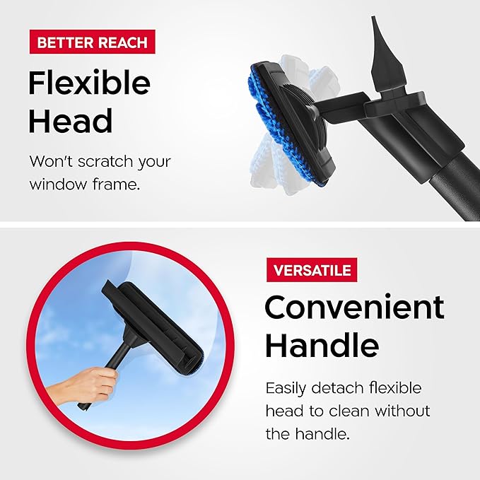 Tyroler Window Squeegee with Extension Pole 1-12.5ft | Window Cleaner Tool | | 10-Part Windows Washing Kit with Extension Pole | Professional Telescopic Window Squeegee for Home & High Glass