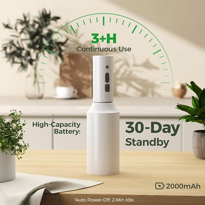 Bamworld Battery Powered Sprayer Rechargeable Electric Spray Bottle 750ml | Continuous Mist Sprayer for Plants Cleaning Hairstyling Gardening USB Fast Charging Indoor Outdoor Use Hands-Free white