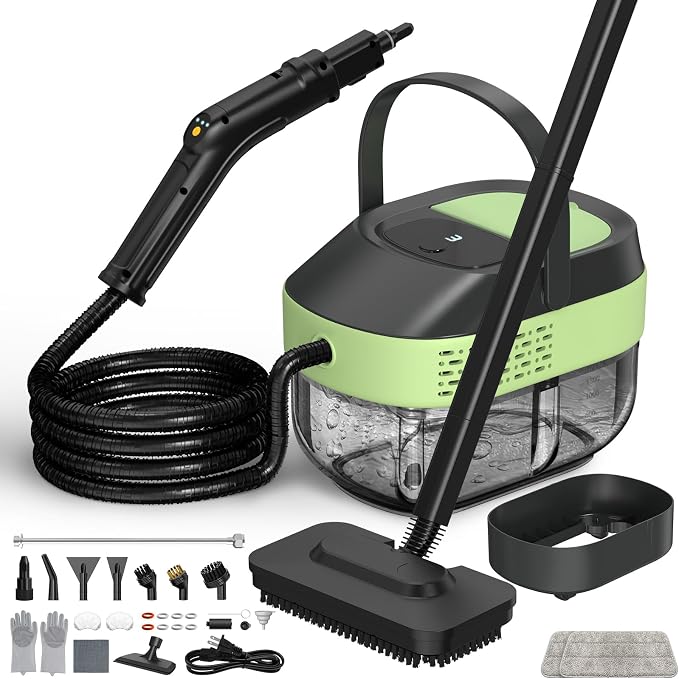 14 IN 1 Steam Cleaner Mop, Handheld Steamer Cleaning for Home,1.6L Tank | 2500W High pressure steam cleaner for car tile grout floor all surface cleaning,15S Fast heat-up,27PCS Accessories