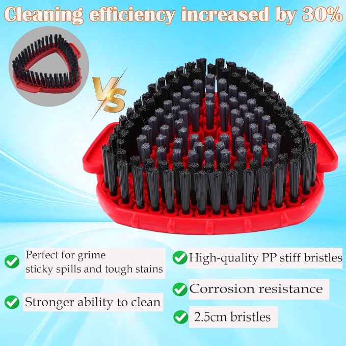 Mop Scrub Brush Replacement Head for Ocedar RinseClean 2 Tank System, 2 Shower Floor Scrubber Hard Bristle Cleaning Brush, 1 Spin Base for O Cedar RinseClean Spin Mop