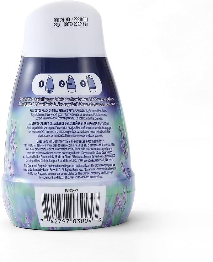 Clorox Fraganzia Gel Air Freshener Cone, Lavender Eucalyptus Scent, 6 Oz