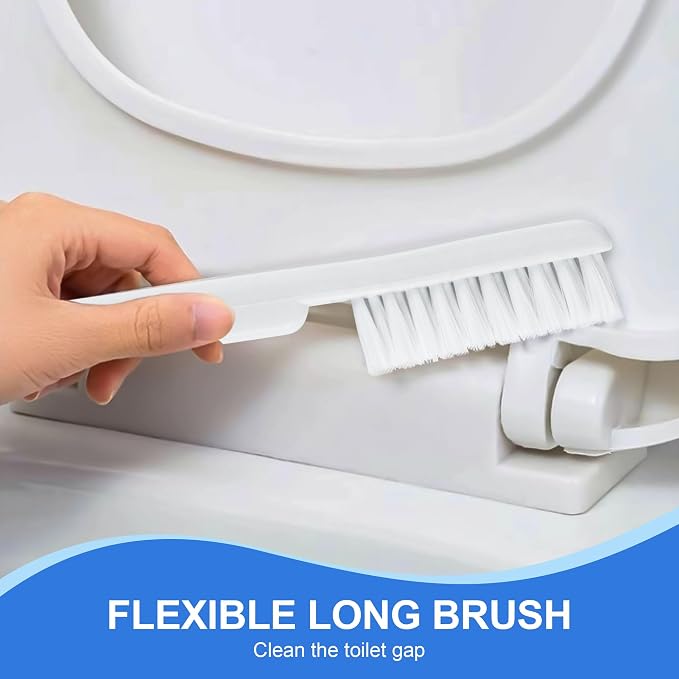 Silkyhose 3 in 1 Toilet Brush & Plunger, Wall Mounted with Crevice Brush | Built-in Storage Holder. Rust-resistant, Durable. Non-Slip Grip. Easy to Install. For Bathroom, Floor & Tile Cleaning.