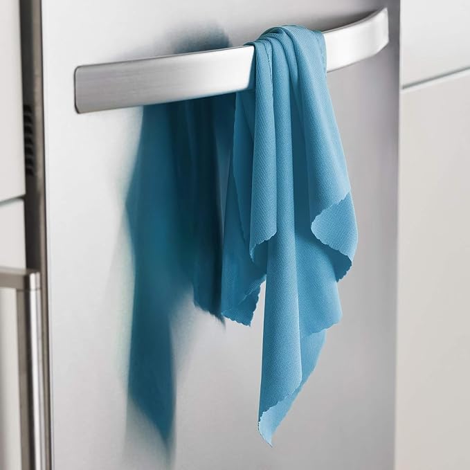 E-Cloth Glass & Polishing Cloth - Reusable & Durable Glass Cleaner - 2 Pack | Cleaning Towel Cloth for Windows, Cars, Mirrors, Eyeglasses, & More, Streak Free Clean, Machine Washable, Alaskan Blue