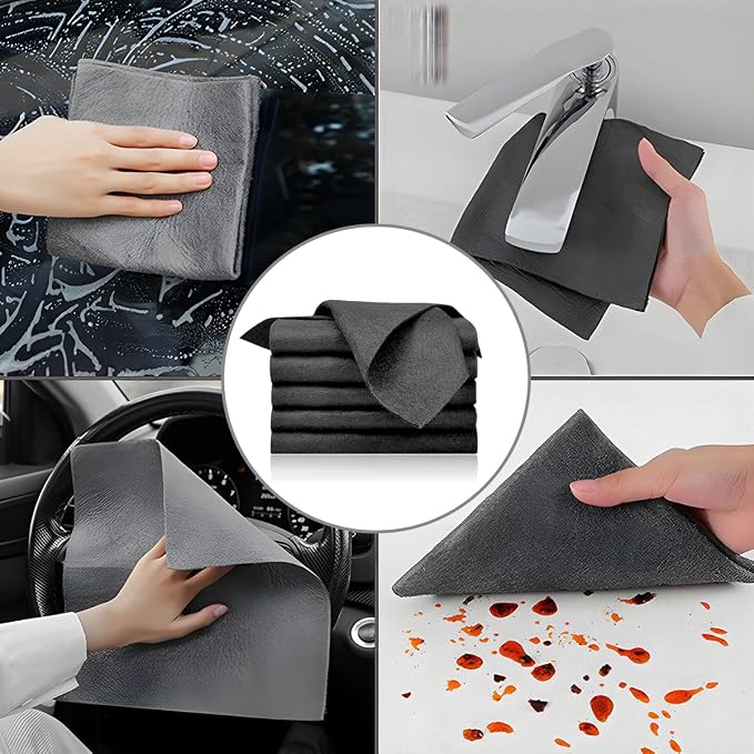 10PCS Thickened Magic Cleaning Cloth, 10"×8" Microfiber Cleaning Cloth Streak Free Polishing Towel, Reusable Lint Free Cleaning Rags for Car Mirror Glass Window TV Screen