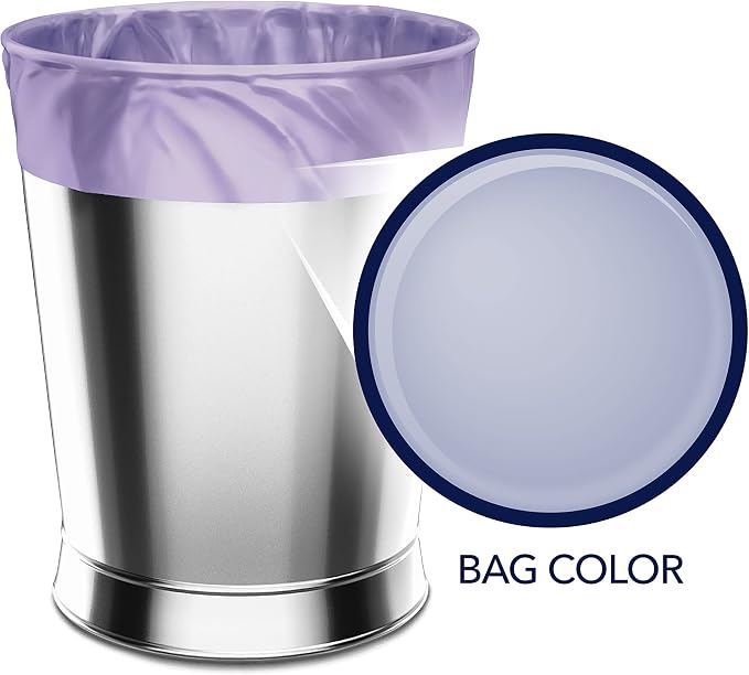 Color Scents Small Trash Bags - 4 Gallon,80 Bags (of),Twist Tie - Lavender Bag with Lavender Scent with Microban,80 Count (Pack of 8)