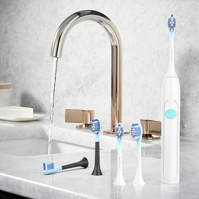 BrightDeal Replacement Heads for Philips Sonicare ProtectiveClean 4100 5100 6100 DiamondClean 9500 ExpertClean 7500 FlexCare HealthyWhite Electric Sonic Toothbrush C3 G3 W3 C2 G2, White&Black, 6 Pack
