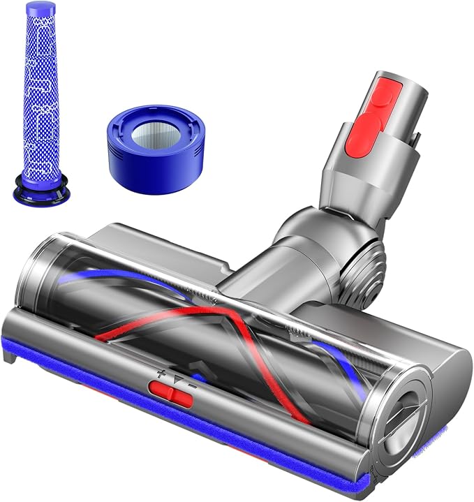 Nukisa Upgrade Vacuum Head Replacement Compatible with Dyson V7 V8 Vacuum | Cordless Vacuum Attachments Parts with Anti-Tangle Brush Roller, Motorized Floor Nozzle for Carpet and Hardwood Floor